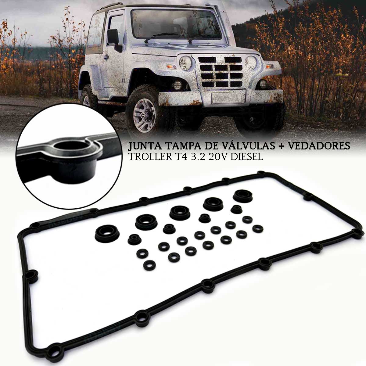 junta de tampa de válvula com vedadores de vela Ford Ranger 3.2 20V 5 Cilindros - Imagem 4