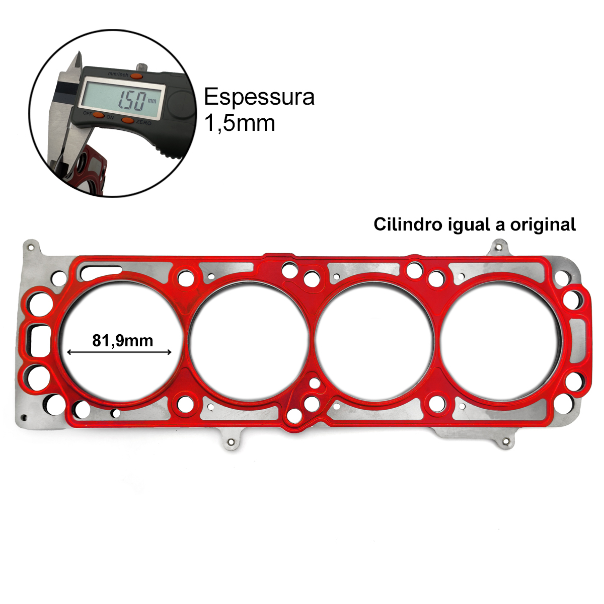 Junta Cabeçote Fiat Stilo Palio Idea 1.8 8v 2003 inox/... - Imagem 2