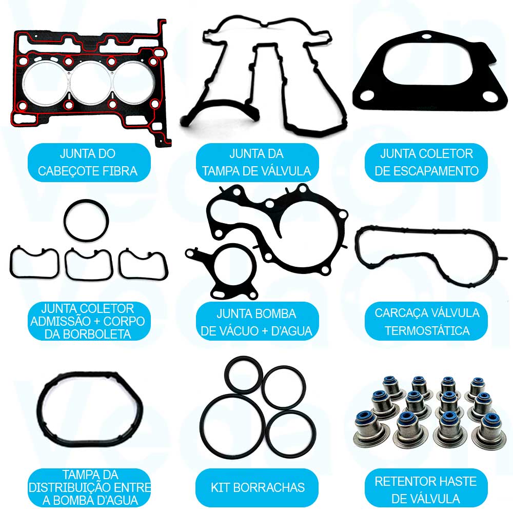 Junta Superior com Retentor Ford KA+ / KA 1.0 12V 3 Cilindro - Imagem 2