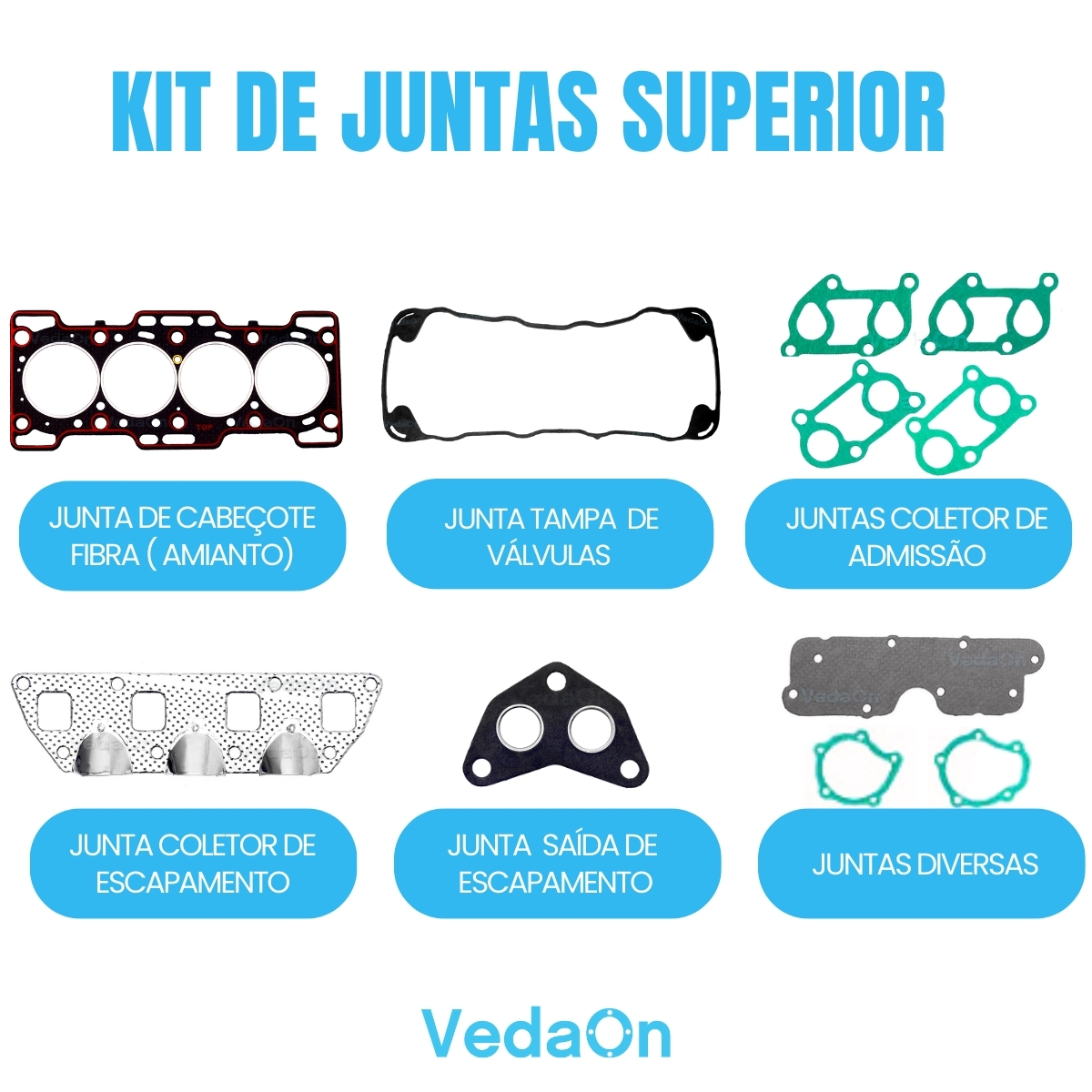 Kit Junta Superior Effa Start Picape Van M100 1.0 8V - Imagem 2