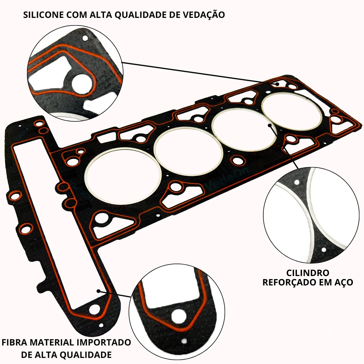 Junta De Cabeçote Sob Medida 2,4mm Gm Captiva 2.4 8v Malibu - Imagem 3