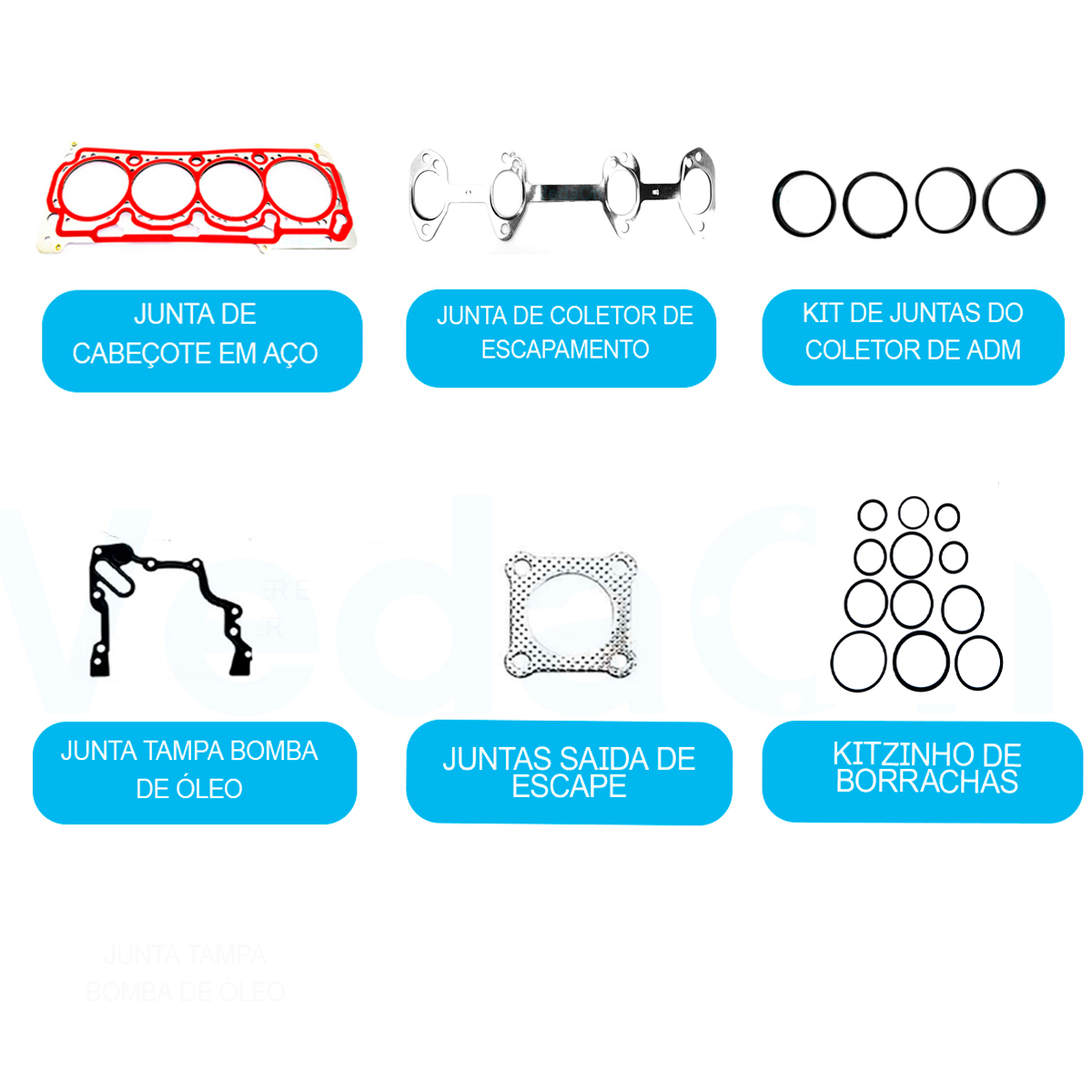 Junta Superior para Vw Golf Brasil 1.6 8v Bah Ea111 - Imagem 2