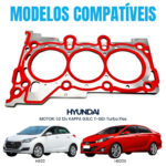 Junta Cabeçote INOX 0,85mm Hyundai HB20 1.0 12V L3 TURBO G3LC KAPPA T-GDI FLEX - Imagem 3
