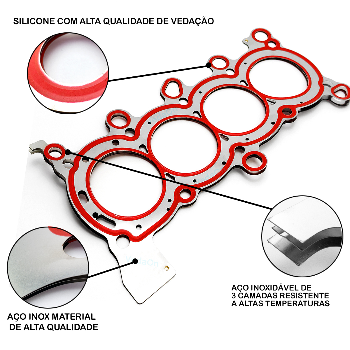 Junta Cabeçote Inox Civic 2.0 16V Flex 2011/2021 - Imagem 2