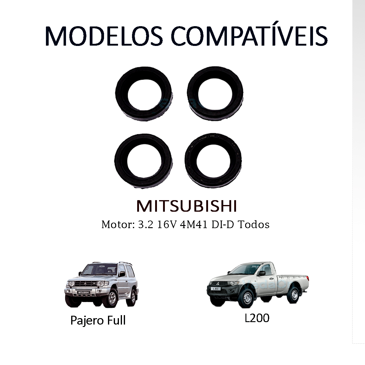 Kit Jtas Vedadores Velas Mitsubishi Pajero/Montero 3.2 16V Diesel 4M41 TD/L200 Triton - Imagem 5