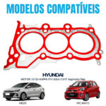 Junta Cabeçote INOX 0,25mm Hyundai HB20 Kia Picanto 1.0 L3 12V DOHC CVVT Kappa B3LA G3LA G3LD - Imagem 3
