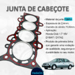 Junta Cabeçote Sob Medida PAK3 Honda Civic 1.7 16v 2002/ 2007 - Imagem 6