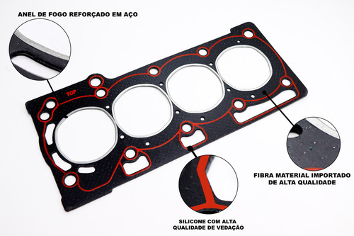 junta de cabeçote Toyota Etios Yaris 1.3 1.5 16V 2012/... fibra - Imagem 2