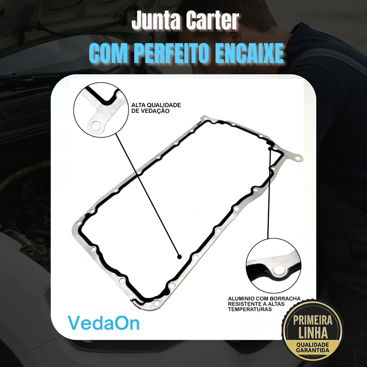 Junta Completa C/ Retentor Golf Bora 2.0 8v Apk Amianto - Imagem 9
