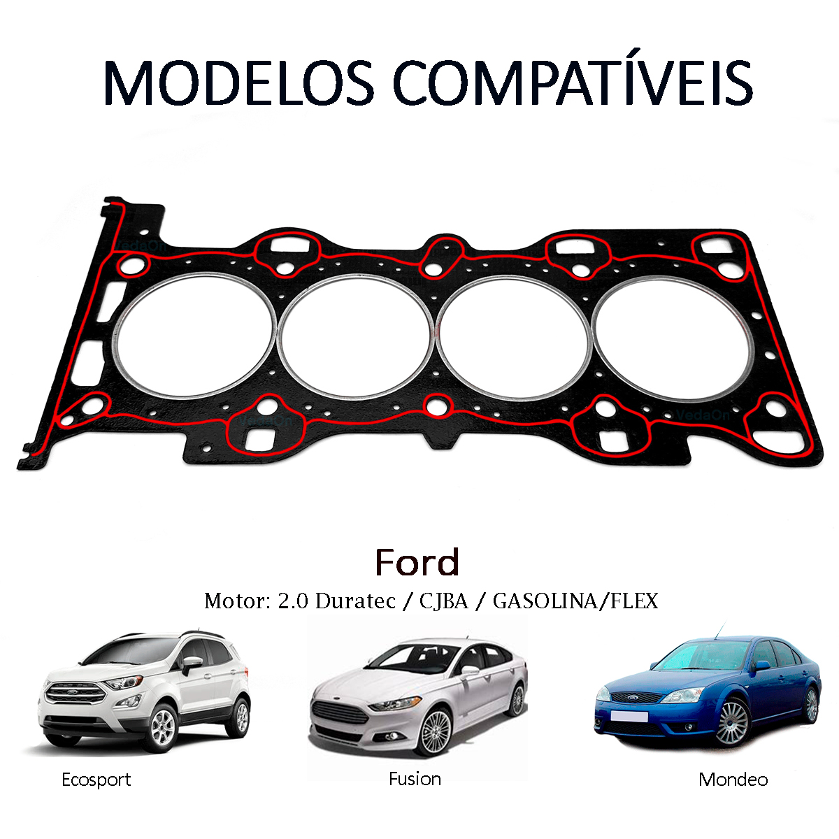 Junta Cabeçote Amianto Ford Fusion Ecosport 2.0 16v Duratec - Imagem 4