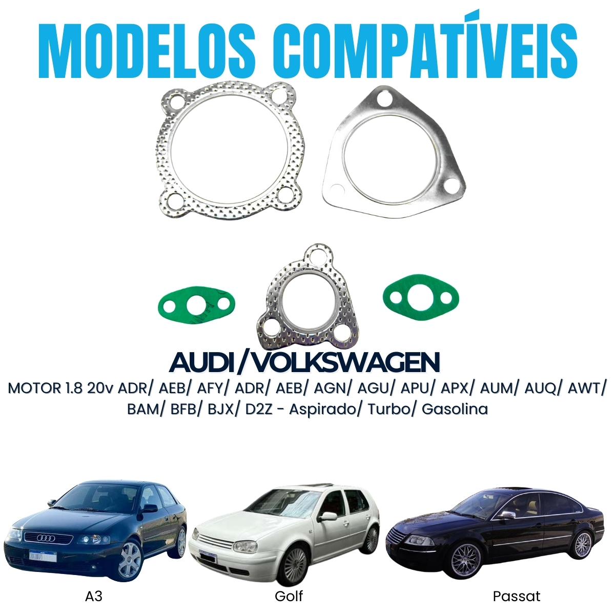 Junta Turbina Audi A3 1.8 20V Golf GTI 1.8 20V Passat 1.8 20V - Imagem 3