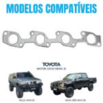 Junta Coletor De Escapamento Toyota Hilux 3.0 8v 5l - Imagem 3