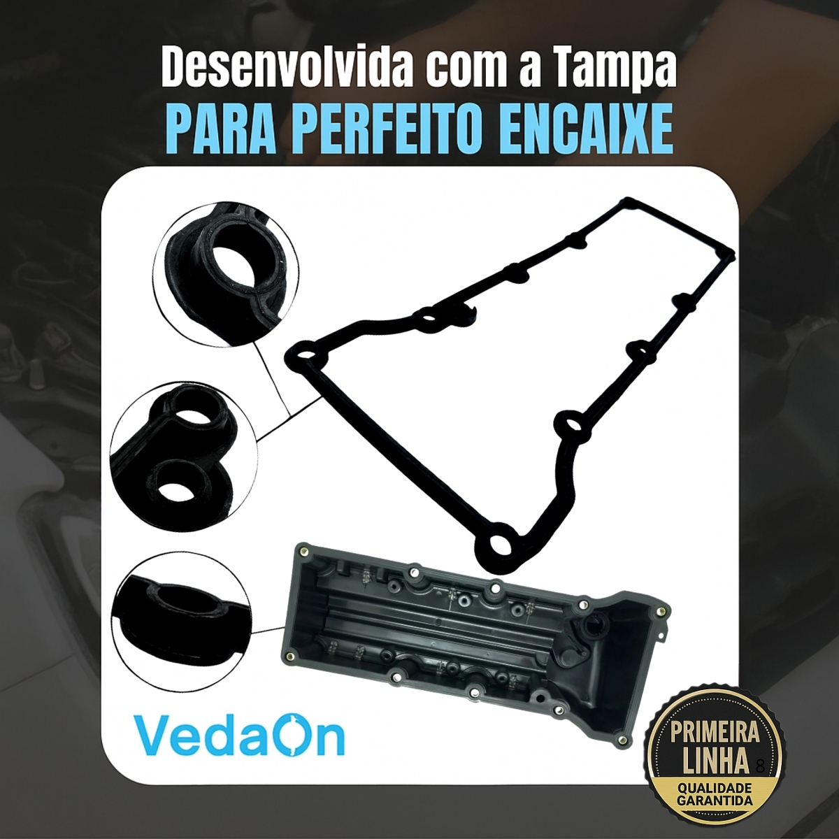 Junta Tampa Válvula Ford Escort Ecosport 1.6 8v Zetec Rocam - Imagem 5
