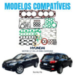 Jogo Junta Completo Retentor Hyundai Santa Fé Azera 2.7 V6 24V G6EA - Imagem 3