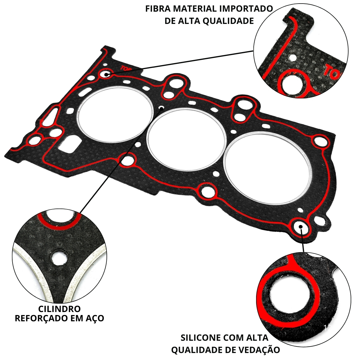 Junta Cabeçote PAK 1,50mm Hyundai HB20 Kia Picanto 1.0 L3 12V DOHC CVVT Kappa B3LA G3LA G3LD - Imagem 7