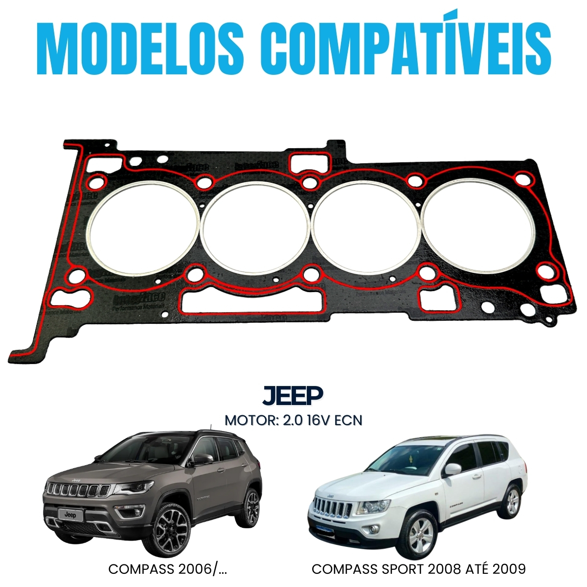 Junta de Cabeçote Jeep Compass 2.0 16V ECN amianto - Imagem 4