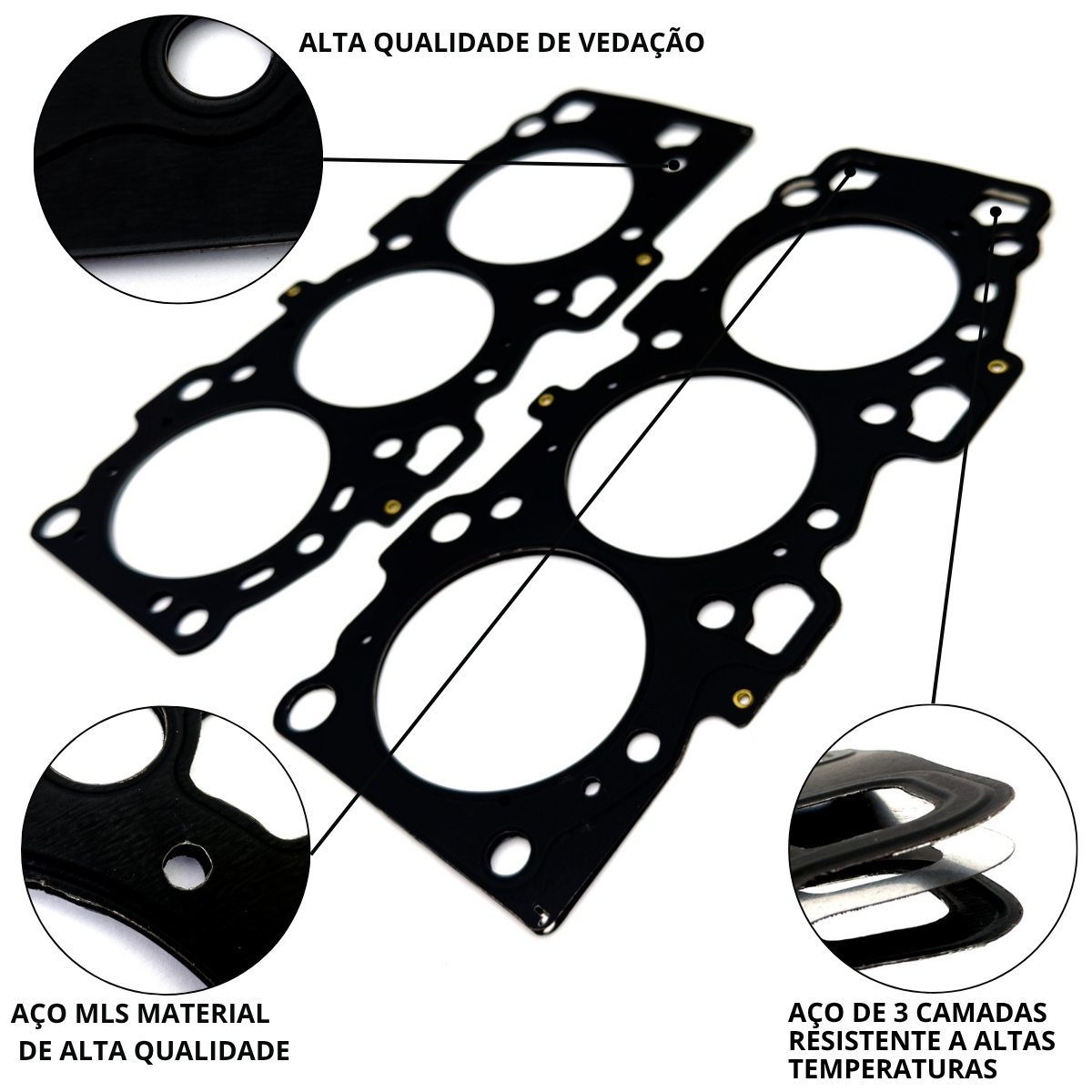 Junta Cabeçote Hyundai Tucson Santa Fé Vera Cruz 2.7 24V V6 G6BA Em Aço - Imagem 6