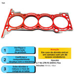 Junta de cabeçote em aço Toyota Hilux SW4 2.7 16V 2TR-FE - Imagem 4