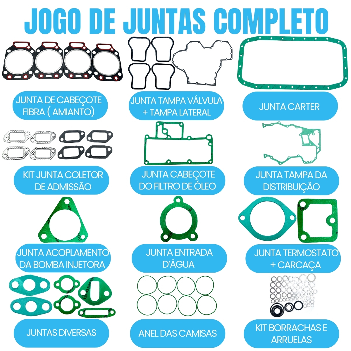 Jogo Juntas Motor Mwm X-10 4cil Com Cabecote E Retentores - Imagem 2