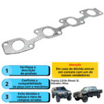 Junta Coletor De Escapamento Toyota Hilux 3.0 8v 5l - Imagem 2