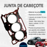 Junta Cabeçote Sob Medida 2mm March Versa 1.0 12v 3 Cilindro - Imagem 5