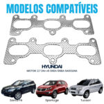 Junta Coletor Escapamento Kia Sonata 2.7 24V V6 G6BA - Imagem 2