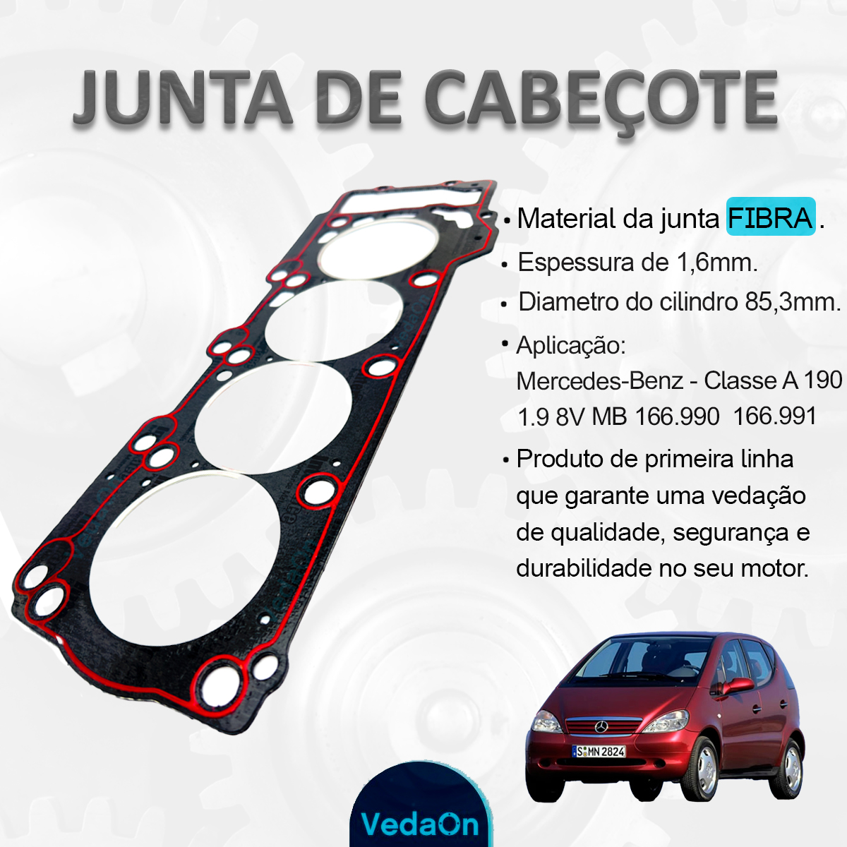 Junta De Cabecote Mercedes Benz Classe A 190 1.9 8v - Imagem 6