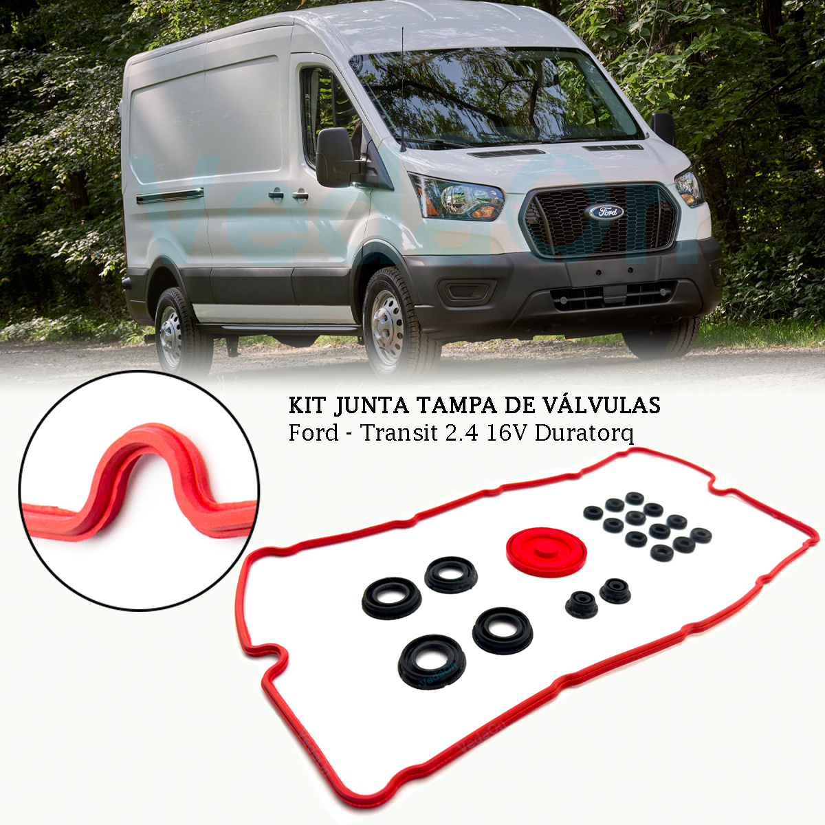 Kit Junta Tampa Valvula Ford Transit 2.4 16v 00/... Duratorq - Imagem 4