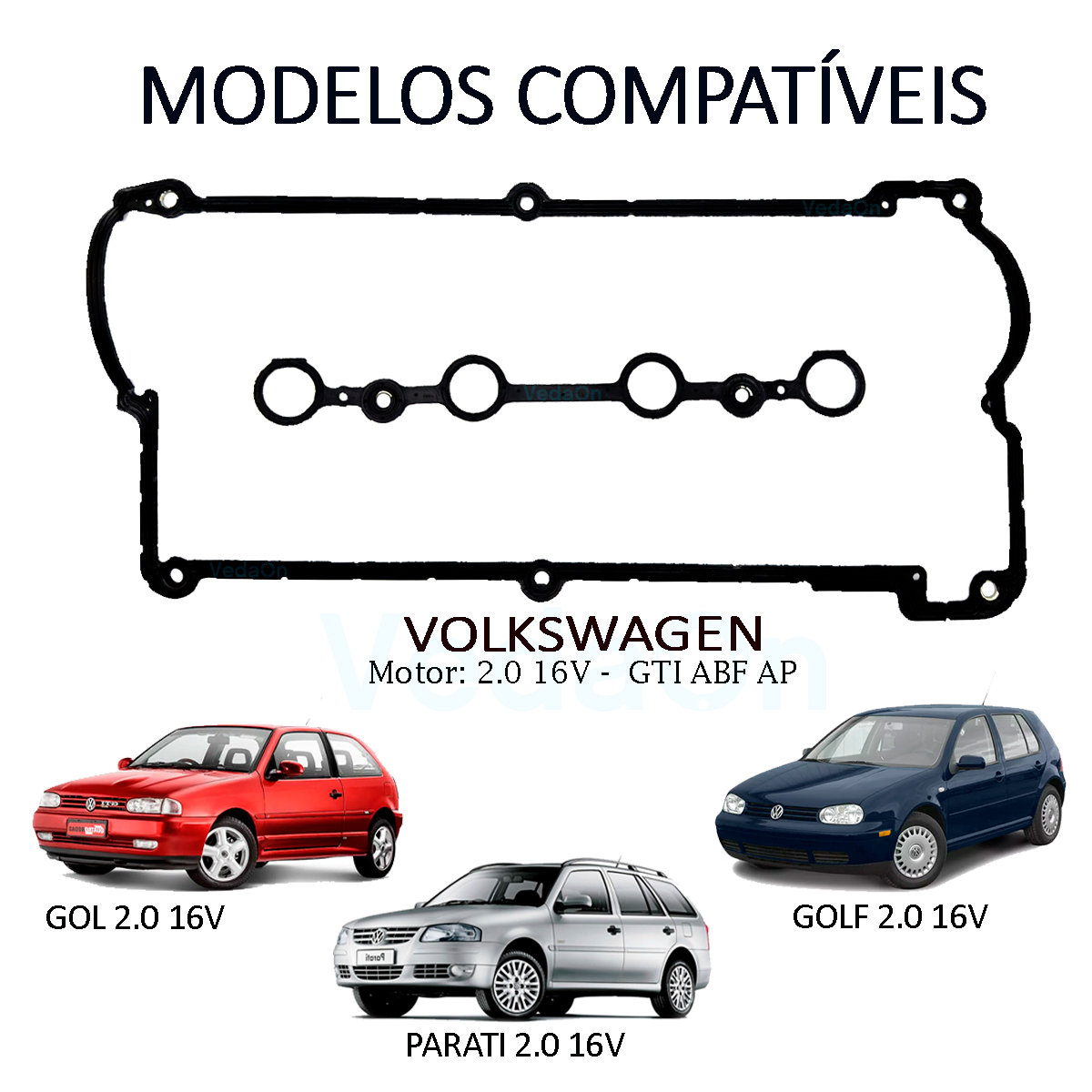 Junta De Tampa De Válvula Vw Golf Passat 2.0 16v 92/96 Abf - Imagem 4