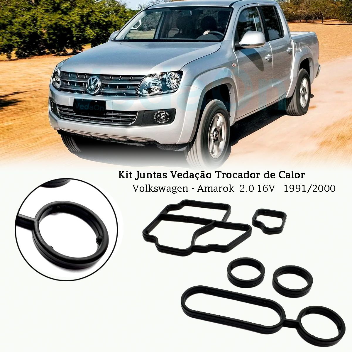 Junta Vedação Trocador Calor Radiador Óleo Suporte Filtro Amarok 2.0 16V - Imagem 4