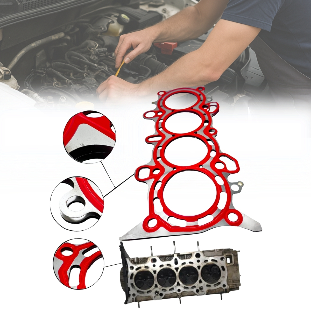 Junta De Cabeçote INOX Honda Civic 1.7 16V D17A/D17Z 2001/... - Imagem 8