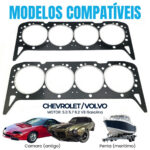 Juntas Cabeçotes PAK 2pcs Camaro Antigo / Volvo Penta Mercruiser 5.0 5.7 6.2 V8 Gasolina Maritimo - Imagem 3