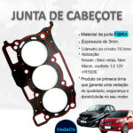 Junta Cabeçote Sob Medida 2,4mm March Versa 1.0 12v 3 Cilindro - Imagem 4