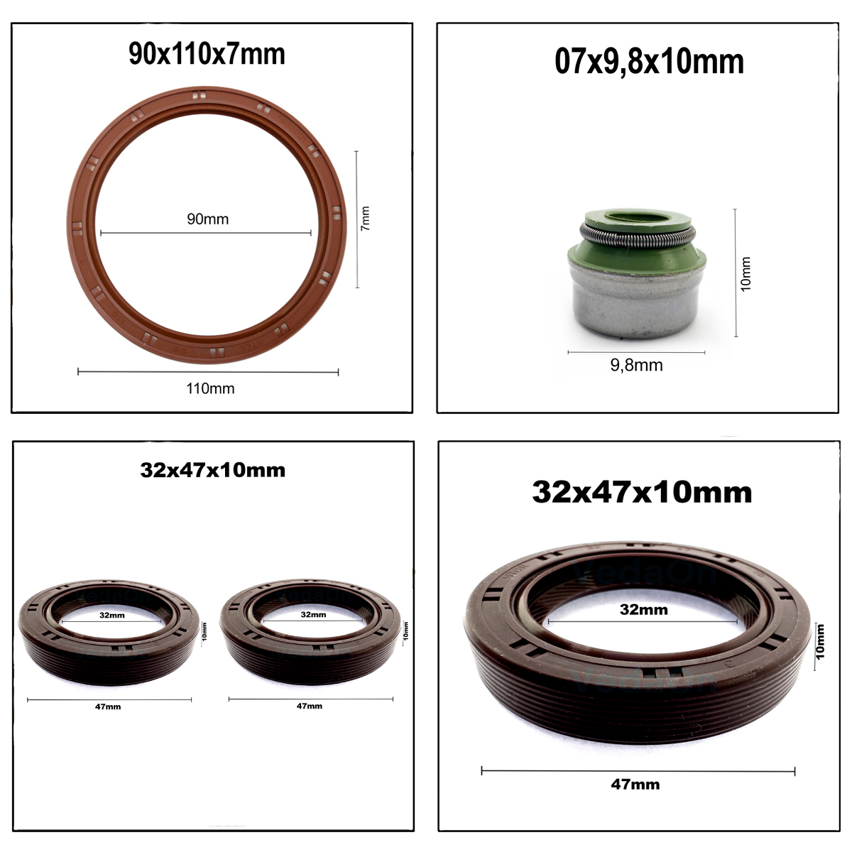 Kit de Retentores VW Golf/Passat/Gol/Parati 2.0 16V GTI ABF - Imagem 2