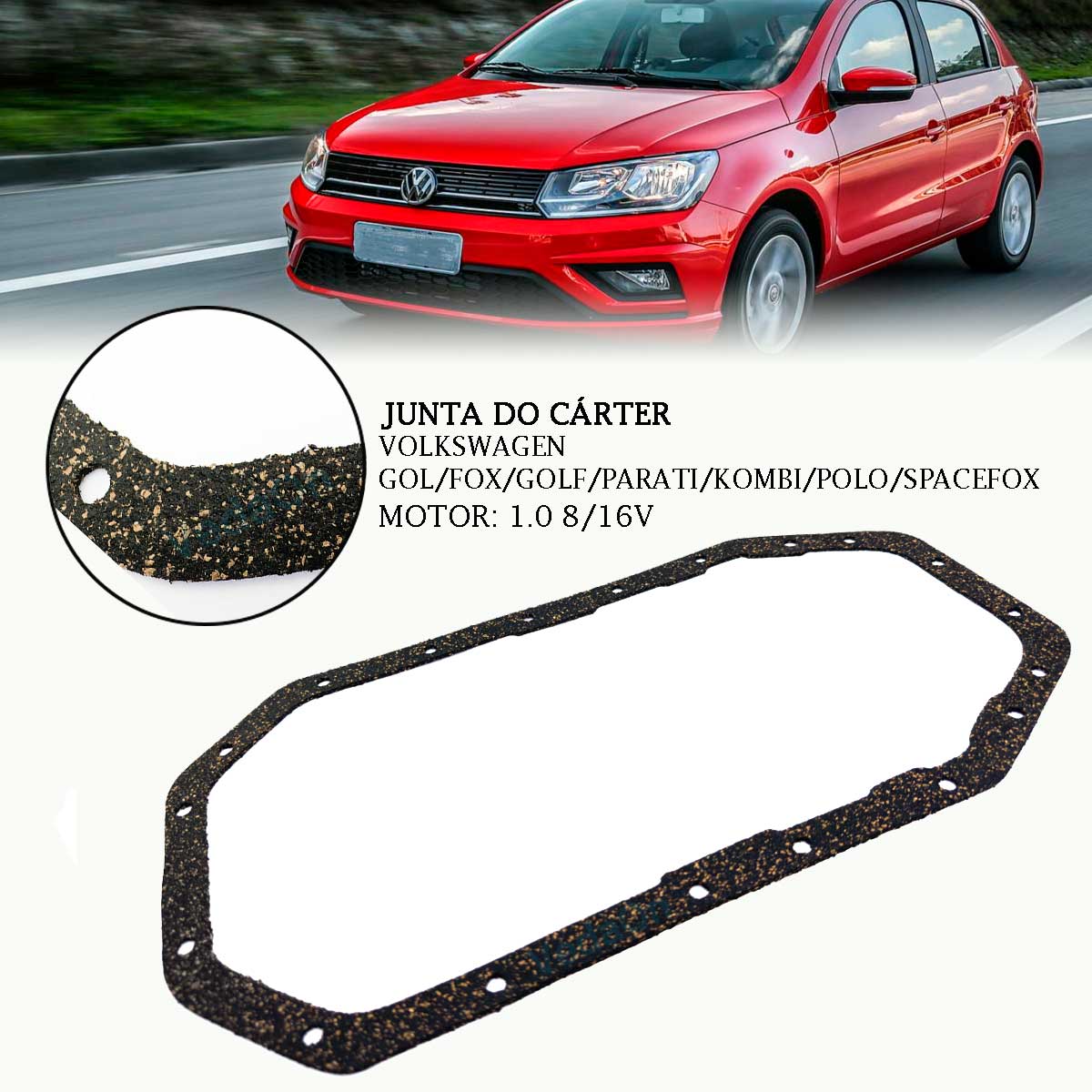 Junta De Cárter Volkswagen Gol At 1.0 16v Power 2002/... - Imagem 2