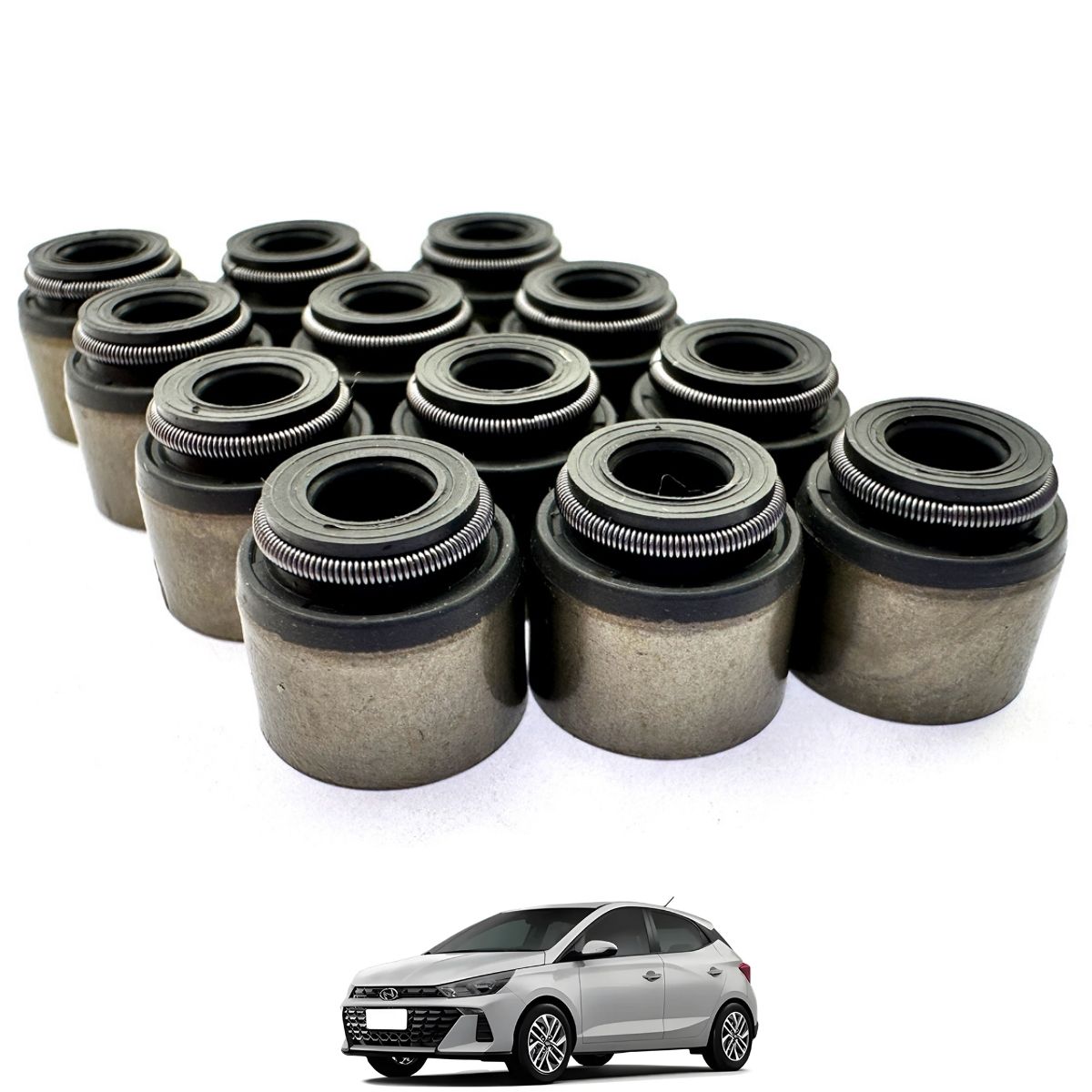 Kit Retentores Hastes Válvulas Hyundai / Kia Picanto Atos Hb20 1.0/1.1 12v - 12 Peças