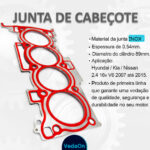 Junta De Cabeçote Aço Kia Sorento 2.4 16v G4ke 2009/... - Imagem 5