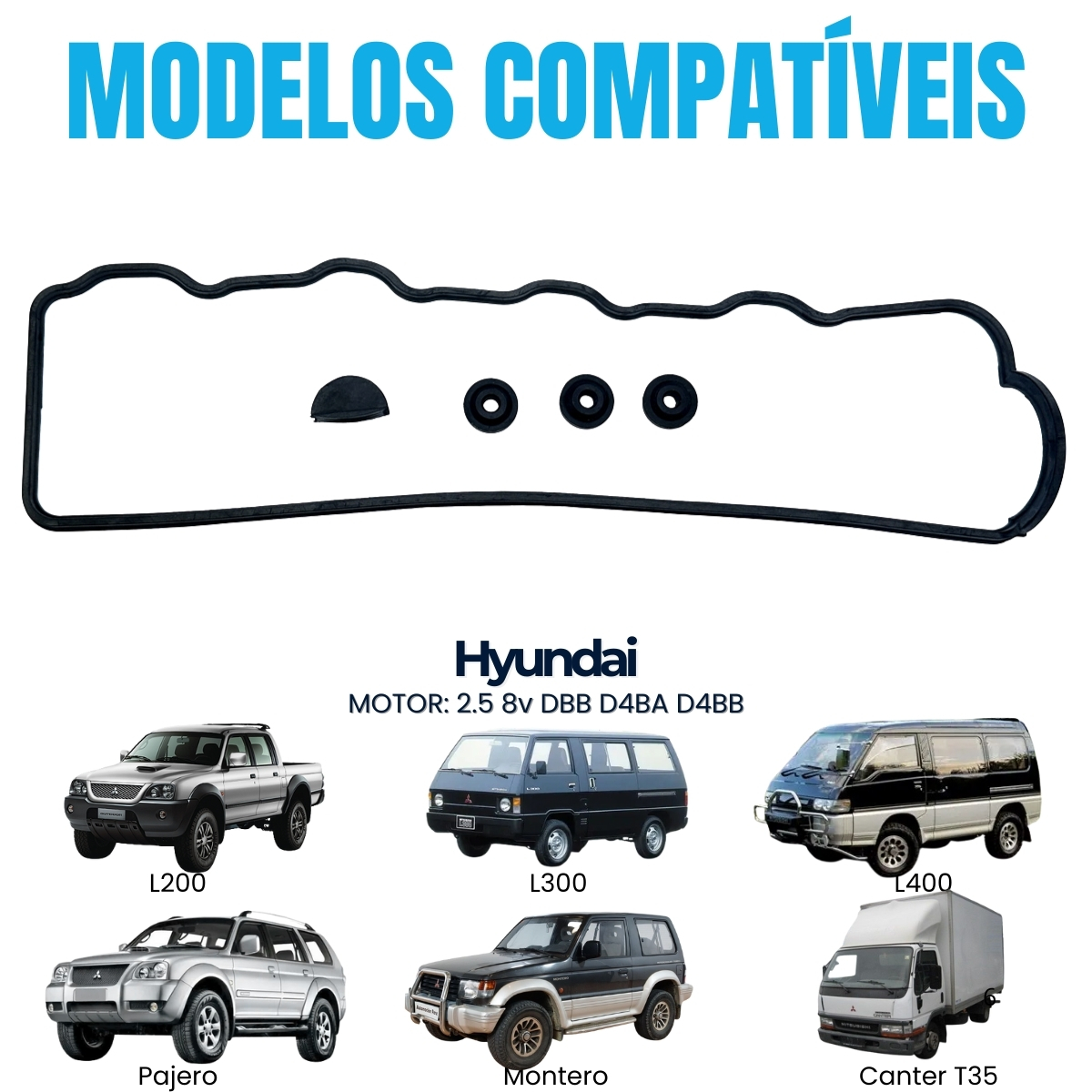 Junta Tampa Válvula kia Hyundai Hr H100 2.5 8v Dbb D4bb - Imagem 2