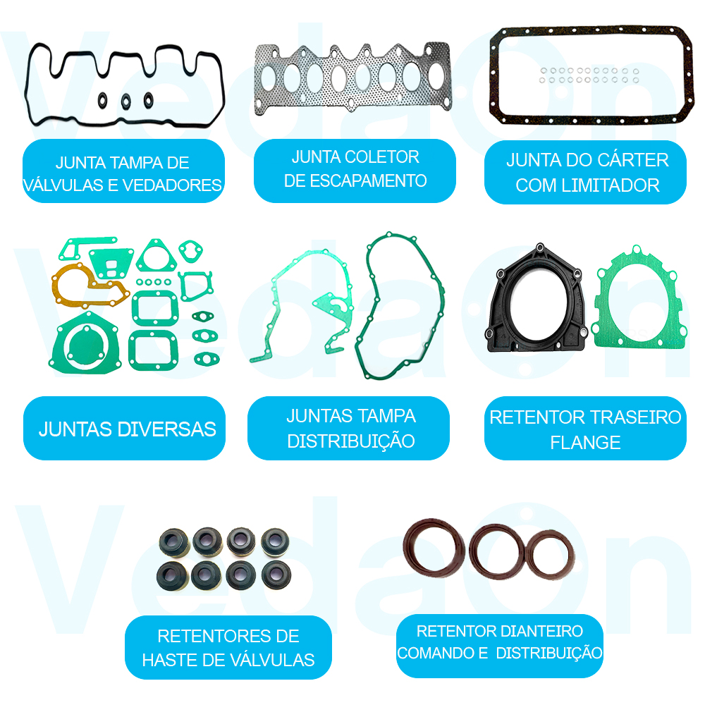 Junta Completo S/cab C/ret Ranger 2.8 8v Td Diesel Power - Imagem 2