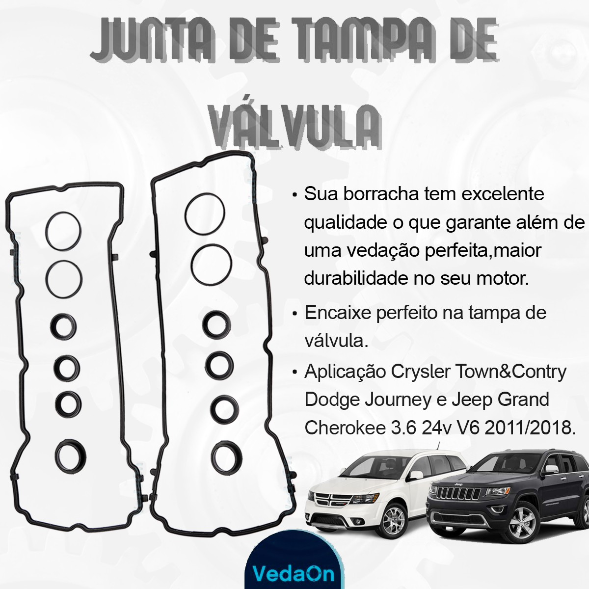 Kit Junta Tampa Válvula Dodge Journey 3.6 V6 24V - Imagem 2