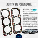 Juntas Cabeçote Pak Mitsubishi Pajero/Galant/Montero 3.0 V6 12V. Mtr 6G72 (2Pçs) - Imagem 6