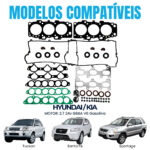 Kit de Juntas Tucson/Sonata/Santa Fé 2.7 V6 24V G6BA DOHC MLS C/ Retentores - Imagem 3