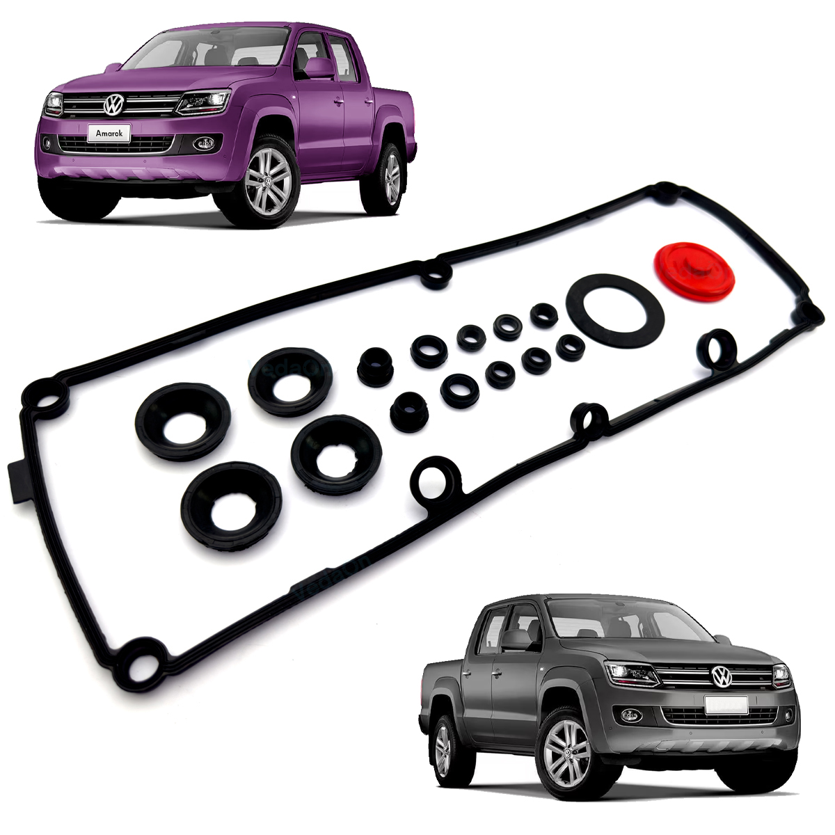 Kit Completo Tampa Válvula+Vedadores+Diafragma Vw Amarok Tdi Mtr 2.0 16V Cdba/Cdca (17Pcs)