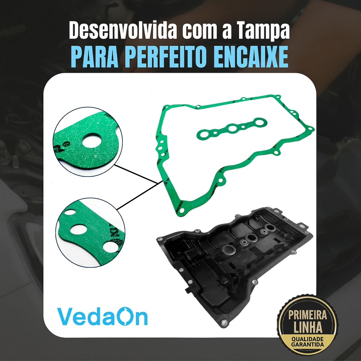 Junta Tampa de Válvula Renault Logan Sandero 1.0 12v Flex 3cc - NA - Imagem 5