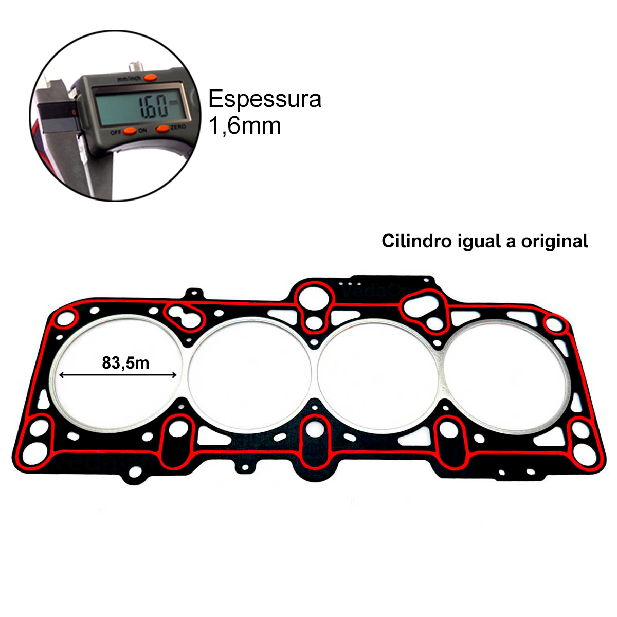 Junta Completa New Beetle Jetta 2.0 8v Apk Aqy Em Amianto - Imagem 3