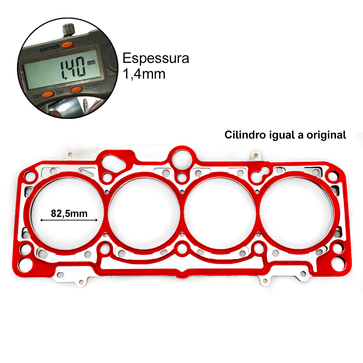 Junta Cabeçote Metal Vw Golf Bora Polo 1.6 8v Sr Akl 97/... - Imagem 2