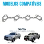 Junta Coletor Escapamento Toyota Hilux 3.0 8V TD 1KZT / TE - Imagem 2