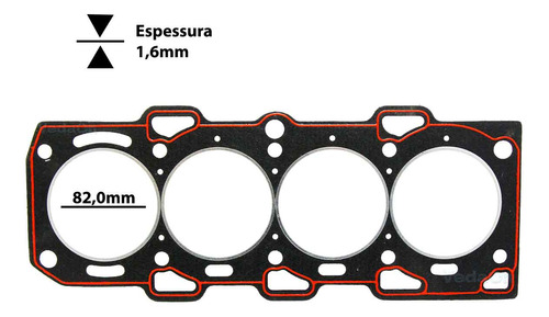 Junta Superior Alfa Romeo 1.6 1.7 2.0 16v 145 146 156 Twin S - Imagem 3