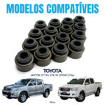 Kit Retentores Haste De Válvulas Toyota Hilux Sw4 2.7 16v - 16 Peças - Imagem 3
