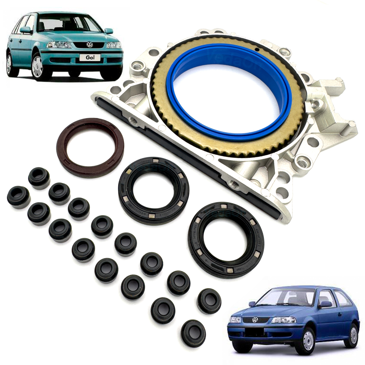 Kit de Retentores VW Gol Power 2002/... 1.0 16V AT - Com Flange